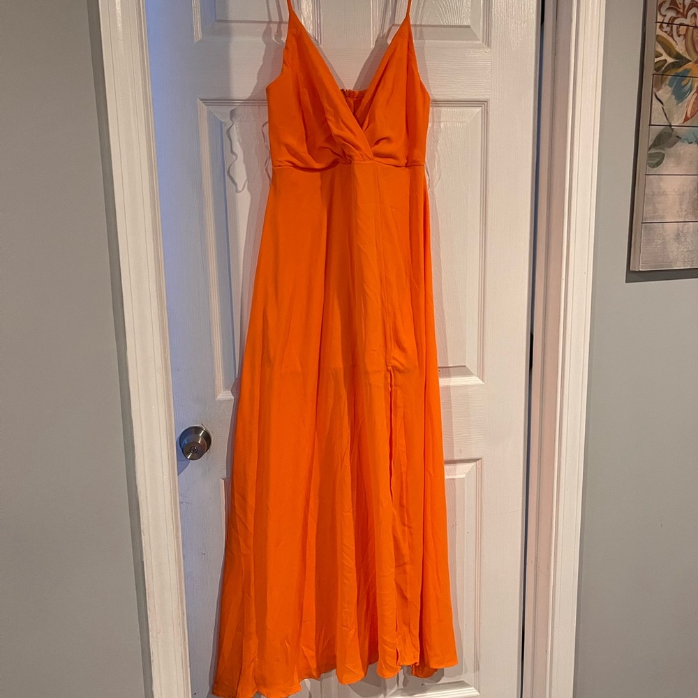 Brand new chiffon orange maxi dress